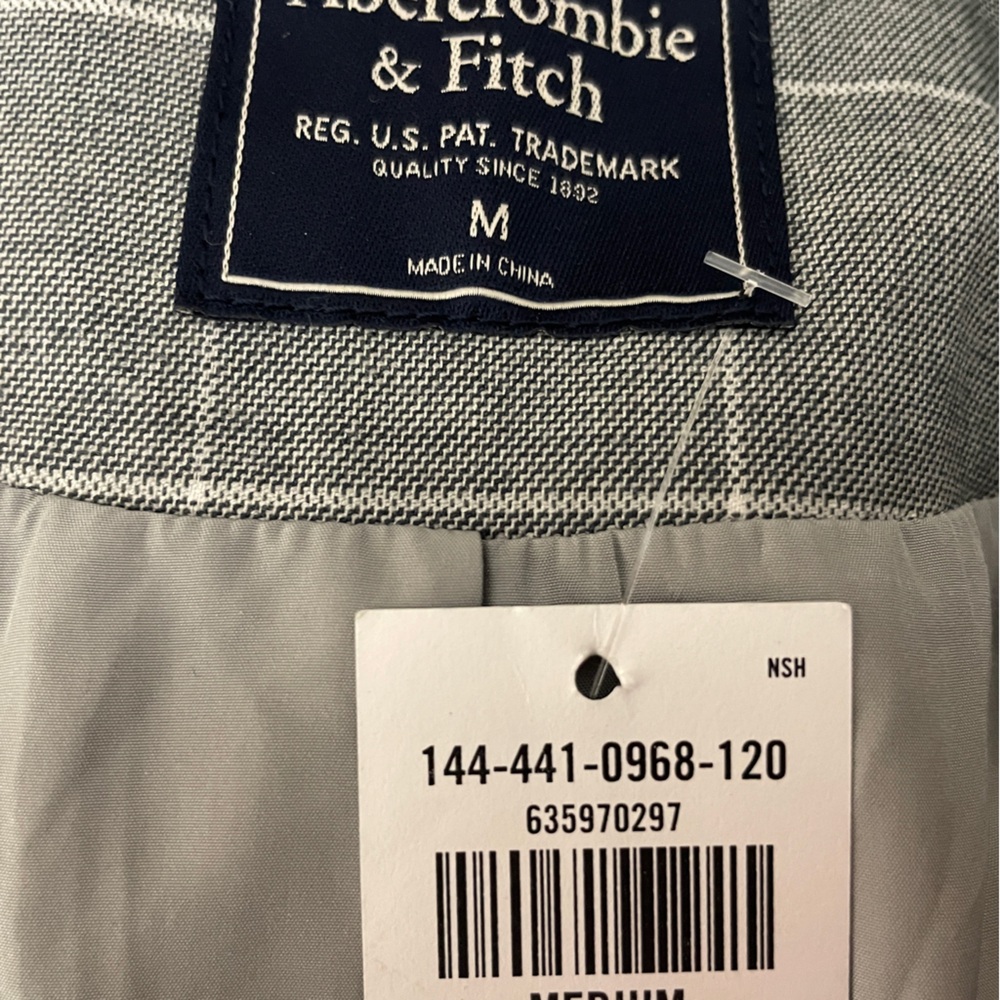 Abercrombie & Fitch Plaid Boyfriend Blazer Jacket Medium Stretch NWT Office - Picture 8 of 9